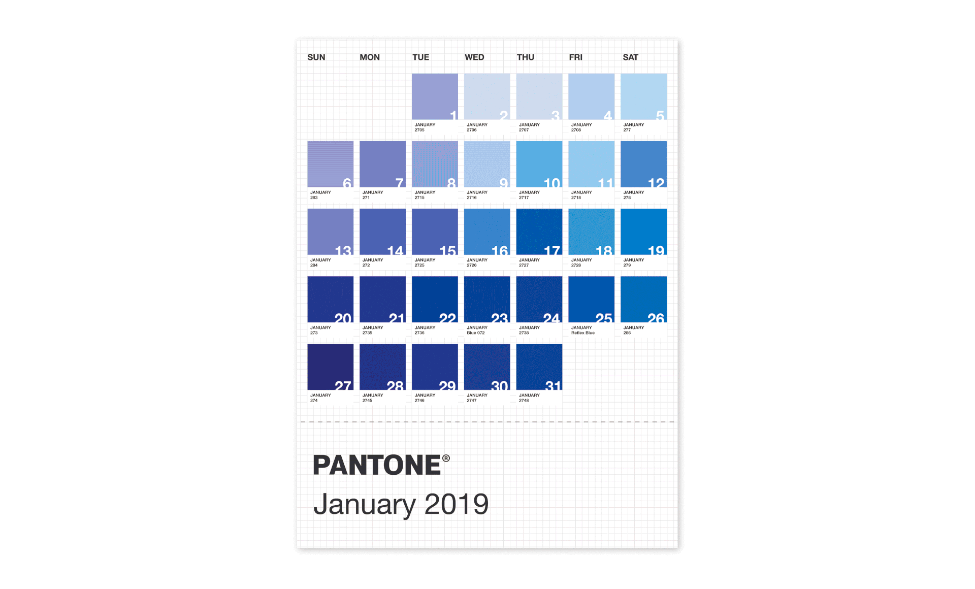 Calendario Pantone