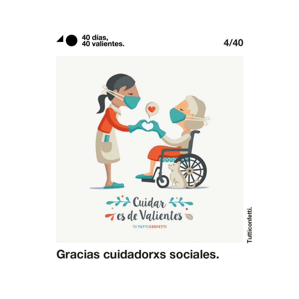 40 días, 40 valientes recoge ilustraciones dedicadas a los colectivos profesionales que están jugando un papel especial en la lucha contra el coronavirus