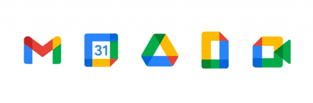 el nuevo logo de gmail en la familia de iconos de Google Workspace