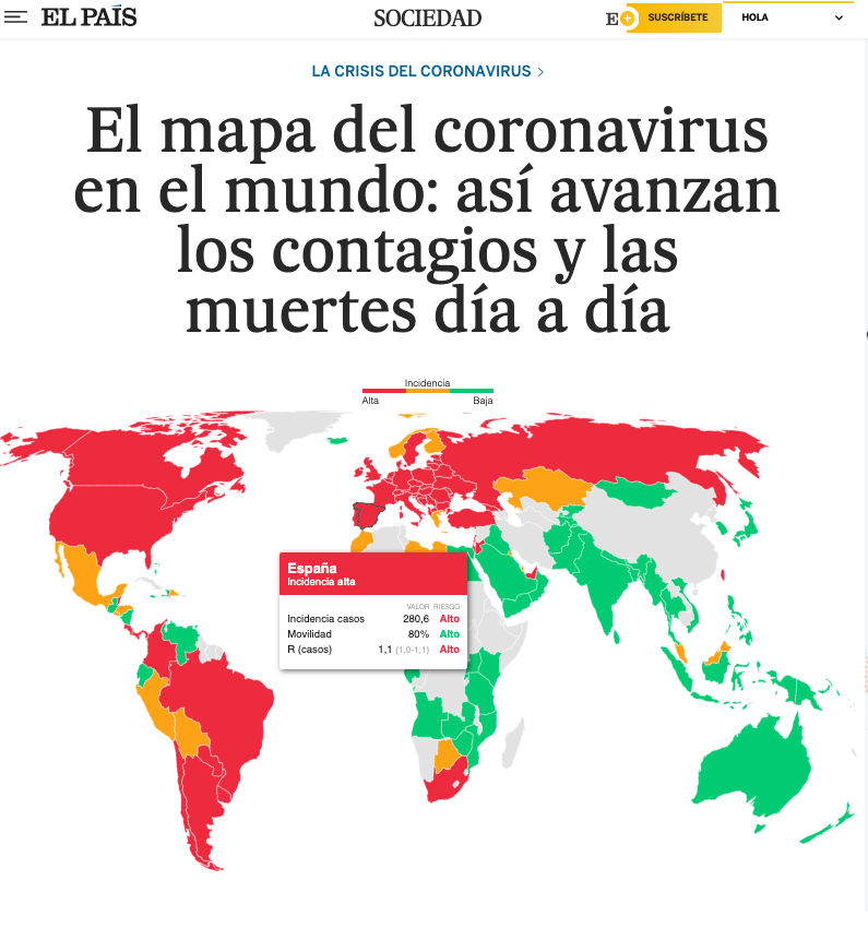 Comunicar mapa coronavirus