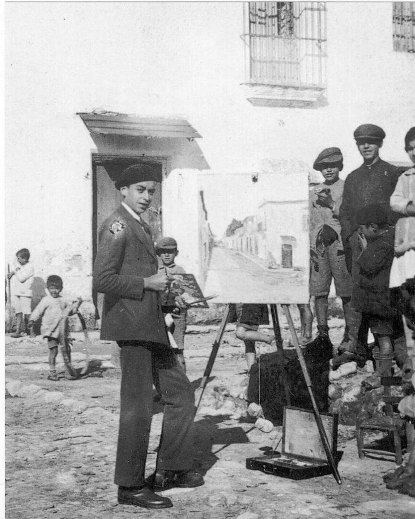 Manolo Prieto pintando en el Puerto de Santa María en 1929 
