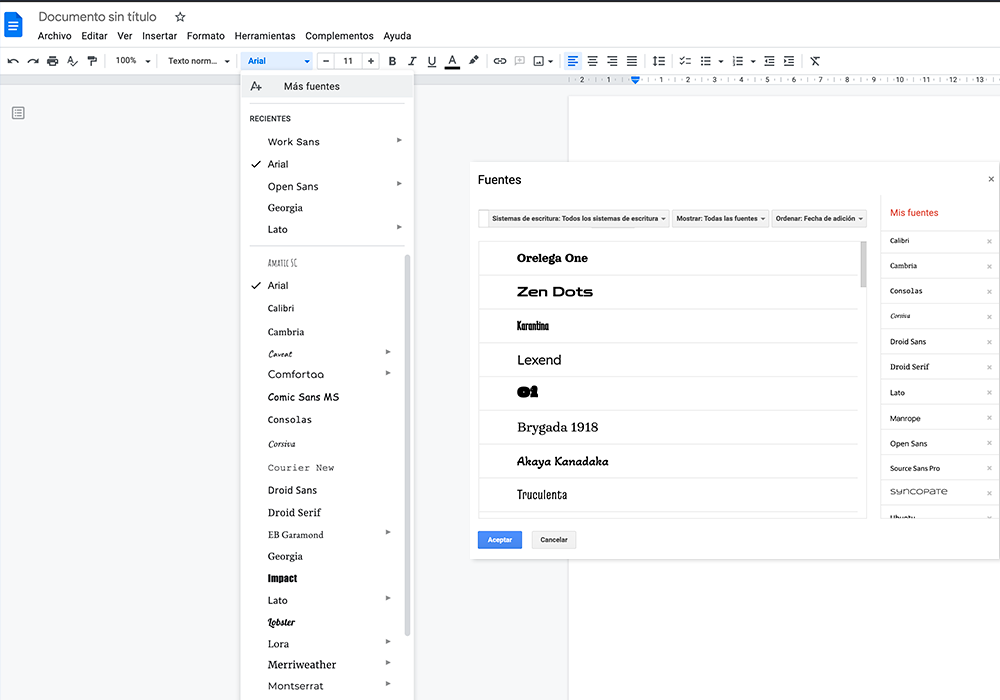 Google Fonts añade 60 nuevas fuentes a Docs y Slide