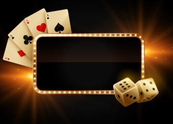 beautiful casino poker gambling banner with text space vector