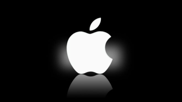 Apple, logo fondo negro